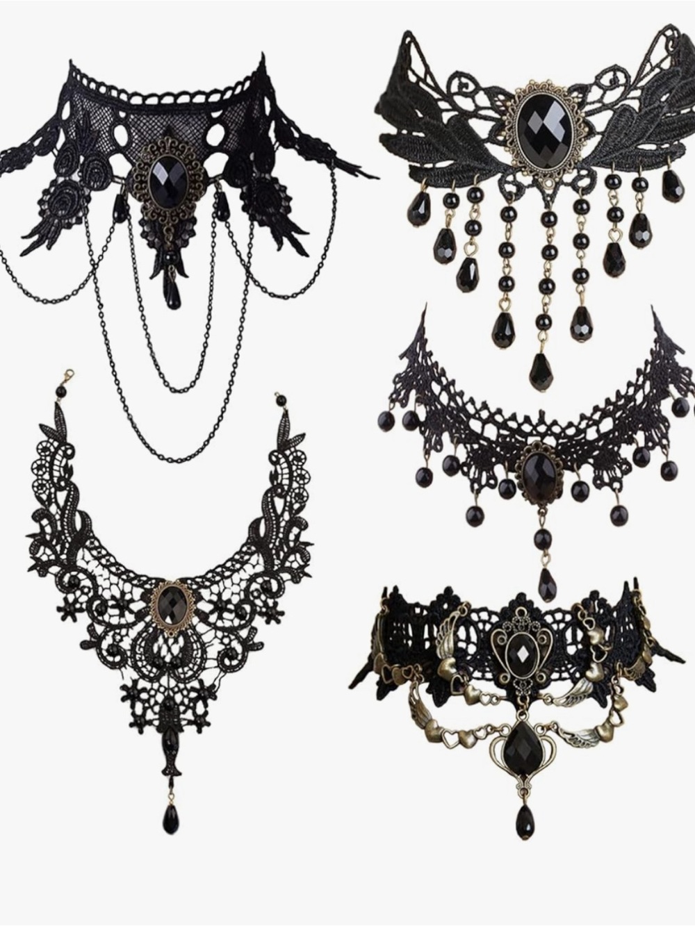Black Lace Gothic Choker Necklace - Elegant Victorian Style